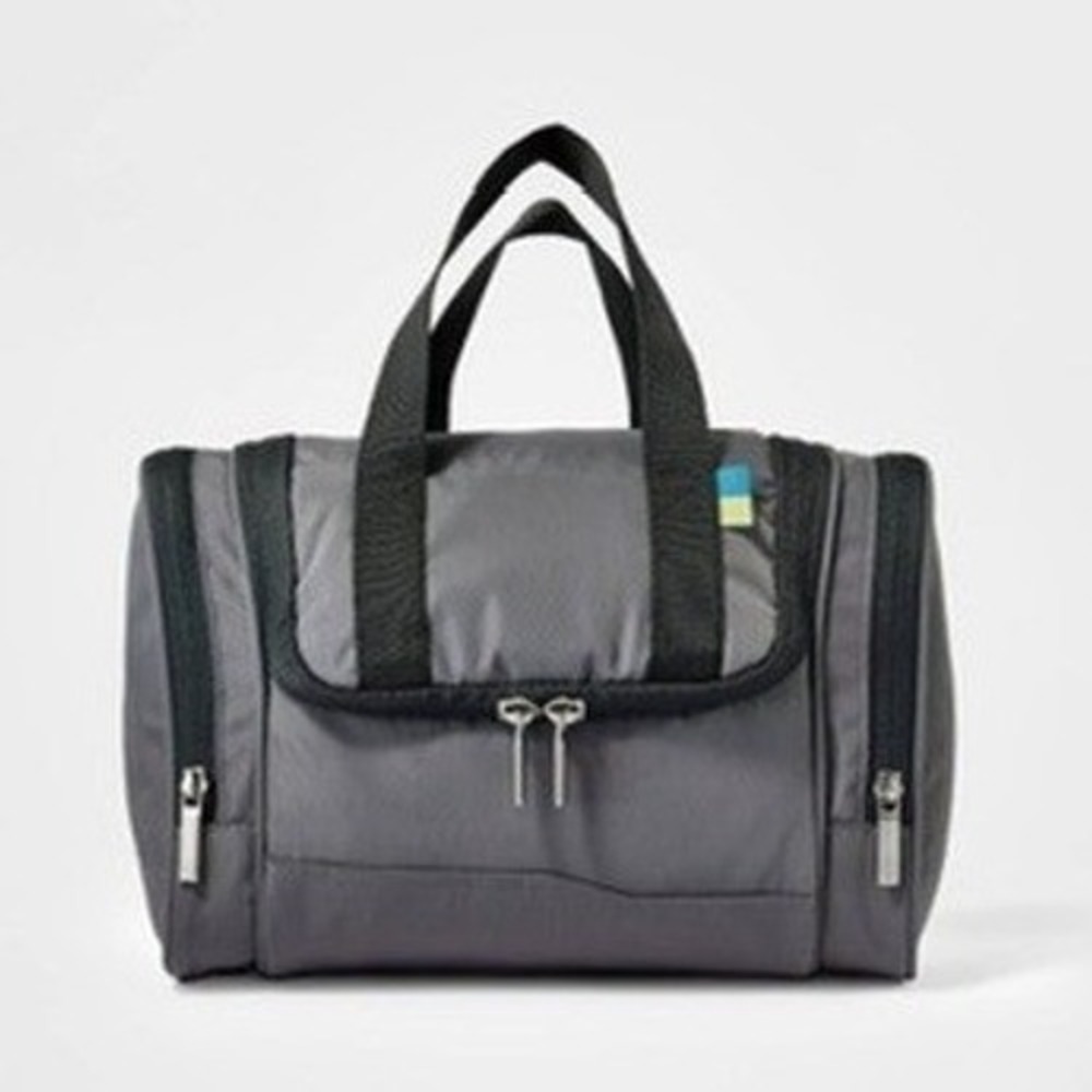 Open Story Large Hanging Toiletry Bag Unisex OS Gray Recycled Travel NWT